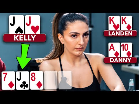 Kelly Minkin Top Set vs KK vs Nut Flush Draw♠ Live at the Bike!