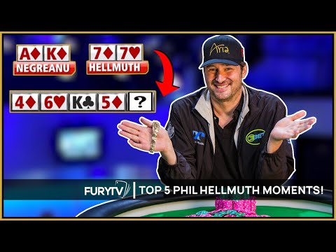 Top 5 LUCKIEST Phil Hellmuth Poker Hands!